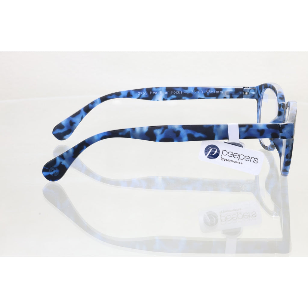 Peepers Headliner 02ABAA +1.75 blue/black reading glasses, photo 7 of 9