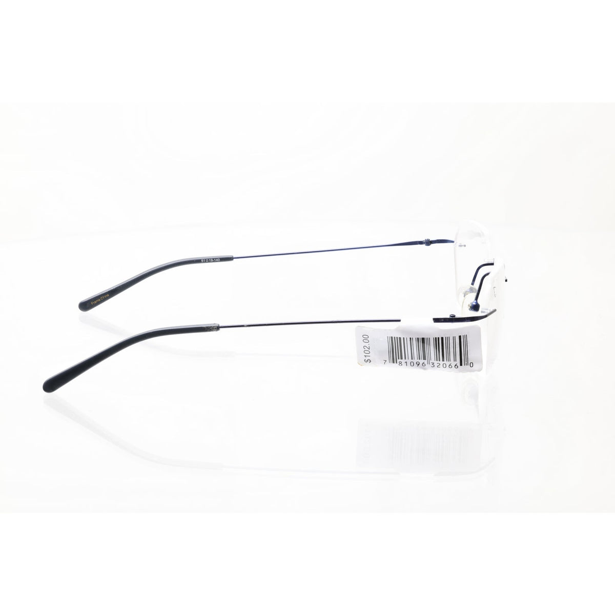 Naturally Rimless NR-374 navy eyeglass frames, photo 6 of 6