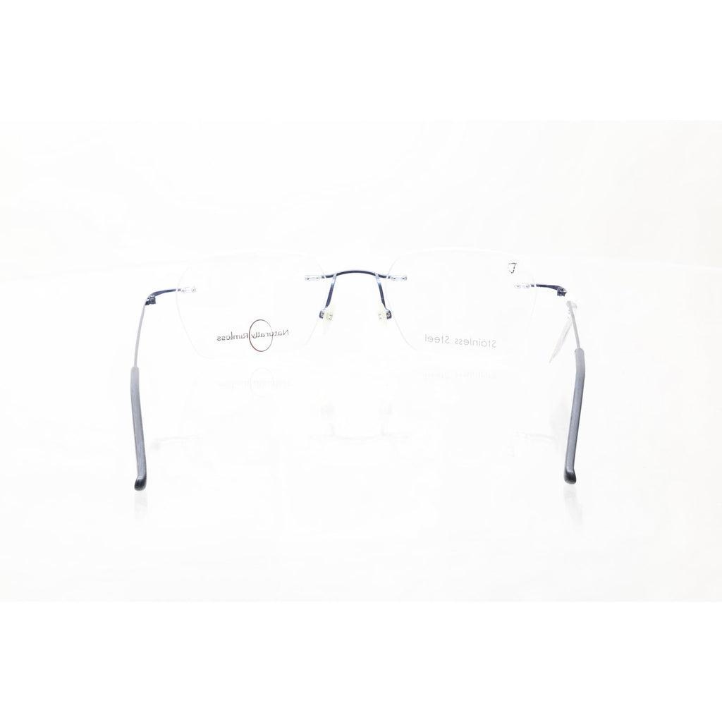 Naturally Rimless NR-374 navy eyeglass frames, photo 5 of 6
