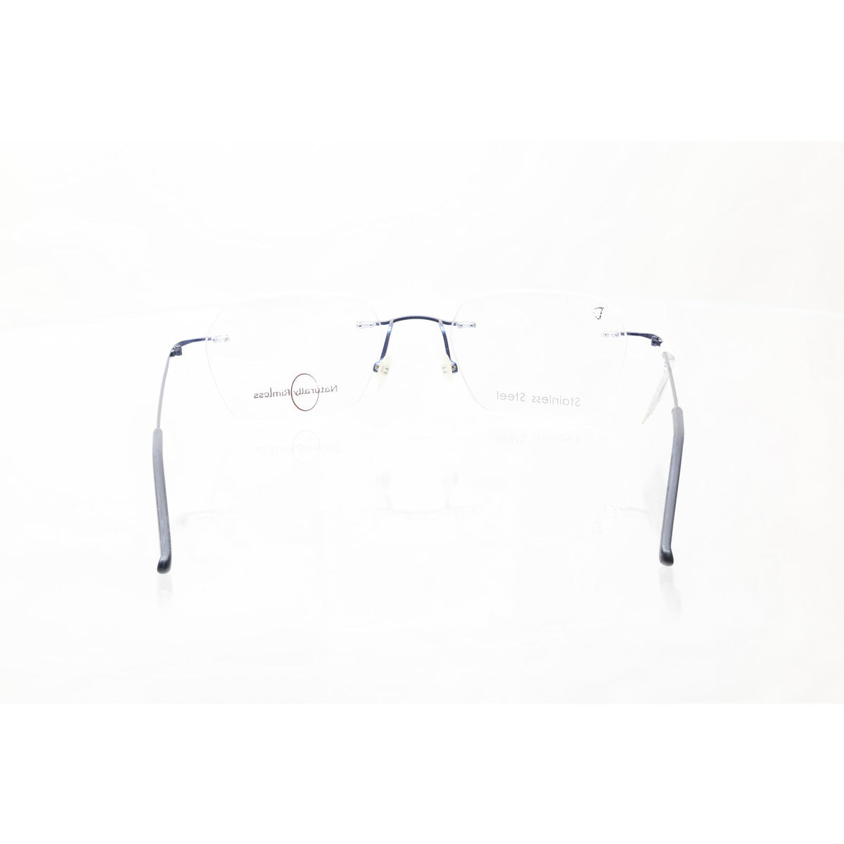 Naturally Rimless NR-374 navy eyeglass frames, photo 5 of 6