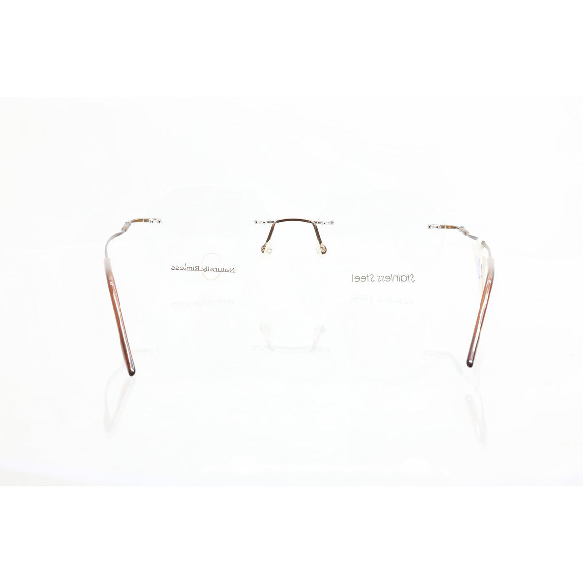 Naturally Rimless NR-372 BRWN eyeglass frames, photo 5 of 6