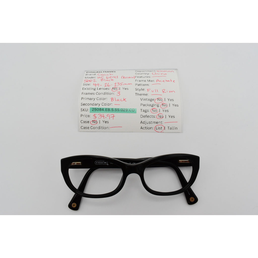 Coach HC 6041 (Kristin) 5002 black eyeglass frames, photo 11 of 11
