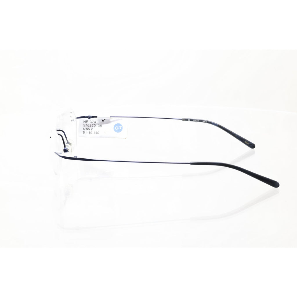 Naturally Rimless NR-374 navy eyeglass frames, photo 4 of 6