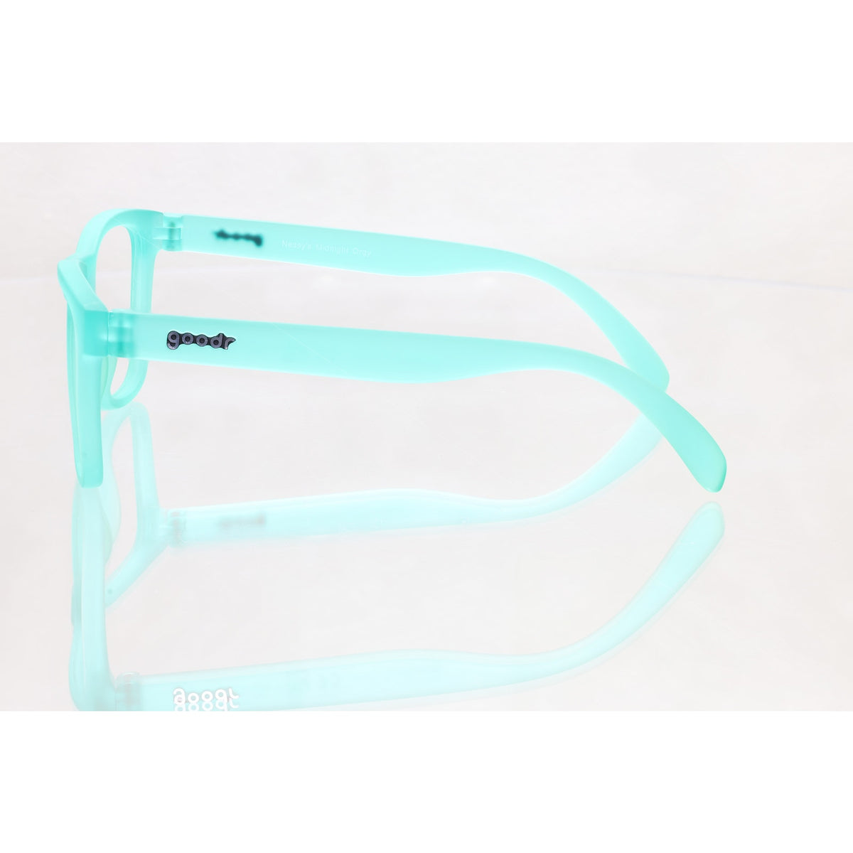 Goodr Nessy's Midnight Orgy green sunglass frames, photo 4 of 8