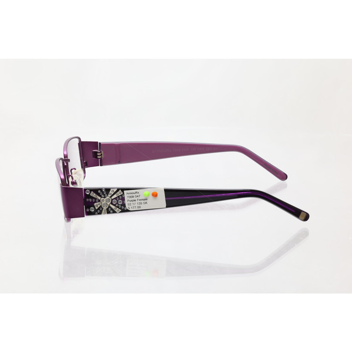 ArmouRx 7009 PRP 52-17-135mm Eyeglass FRAMES ONLY - NEW/WITHOUT TAGS