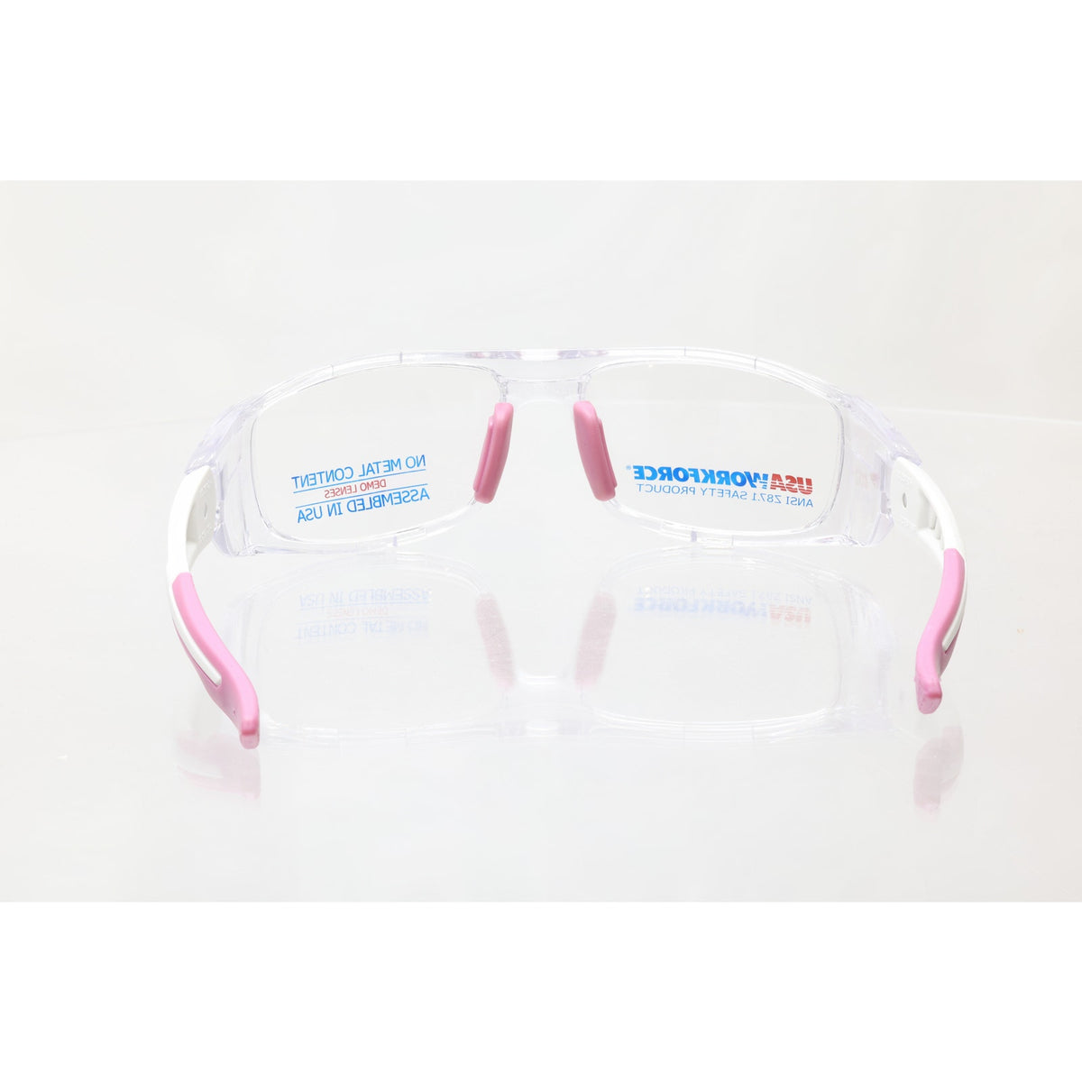 USA Workforce WF47083 clear/white/pink safety glasses frames, photo 5 of 7