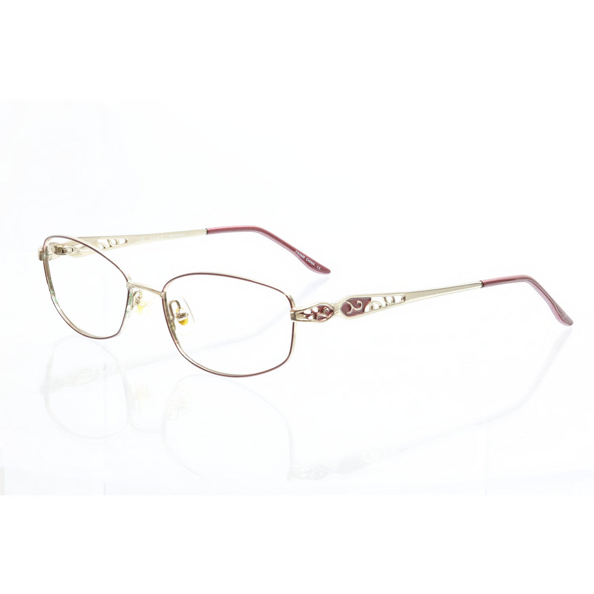 Marchon Tres Jolie 135 burgundy wine eyeglass frames