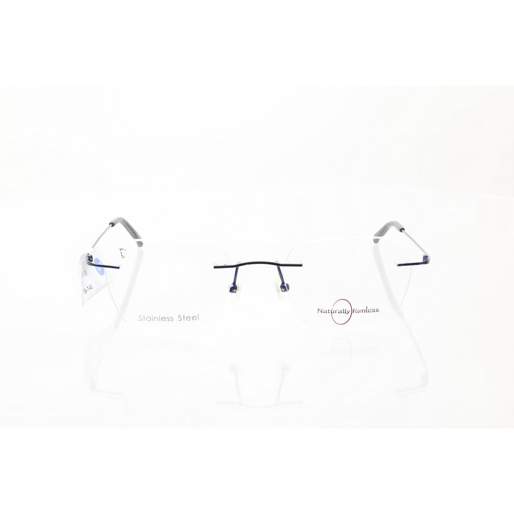 Naturally Rimless NR-374 navy eyeglass frames, photo 3 of 6
