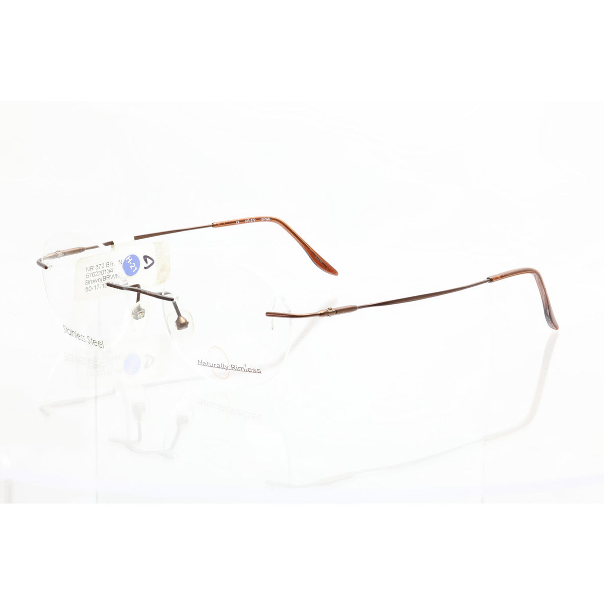 Naturally Rimless NR-372 BRWN eyeglass frames
