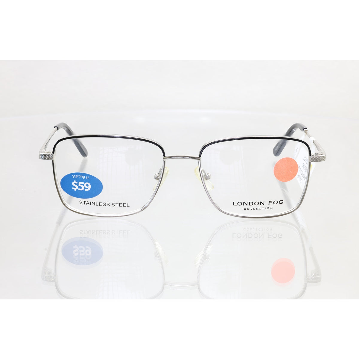 London Fog LF110 C1 silver/black eyeglass frames, photo 3 of 7