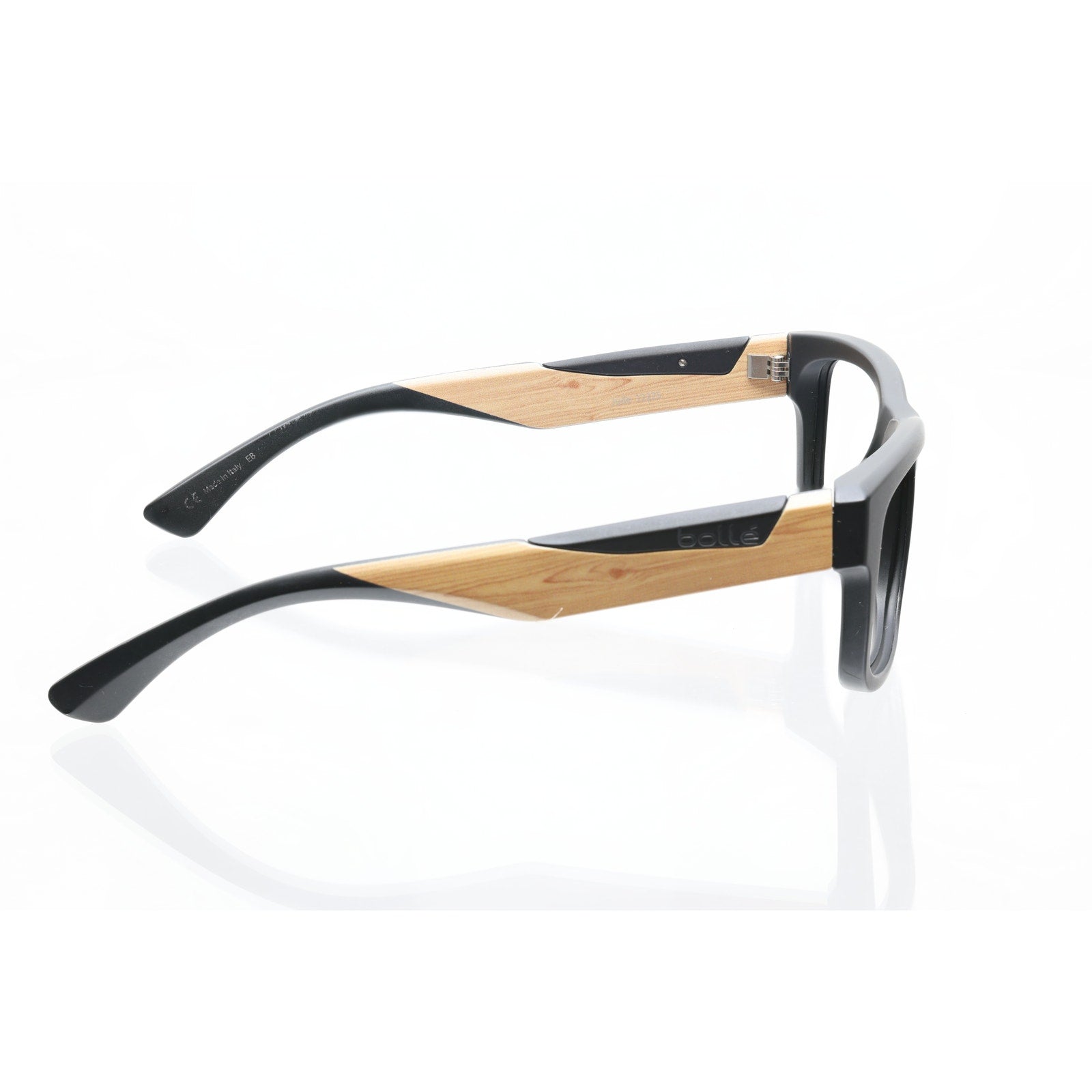 Bollé Jude 12225 Black/Wood Grain Sunglass / Eyeglass FRAMES ONLY - VERY GOOD