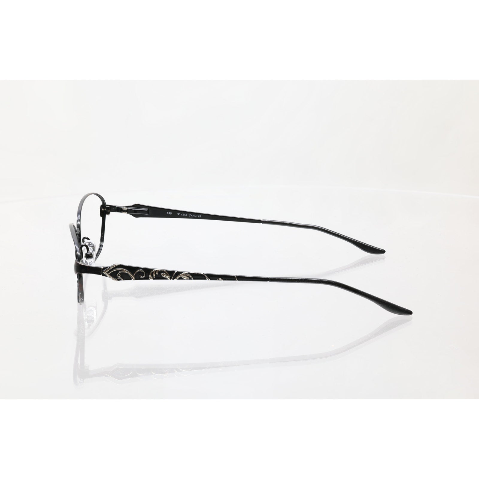 Tres Jolie 149 53-16-135mm BLACK SILVER Eyeglass FRAMES ONLY - GOOD CONDITION