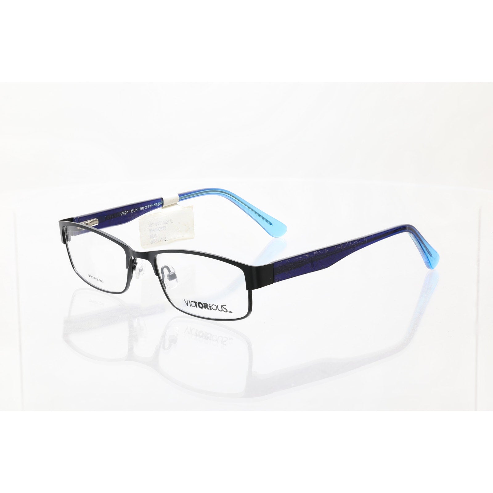 Victorious V421 BLK 50-17-135mm Eyeglasses FRAMES ONLY - NEW CONDITION