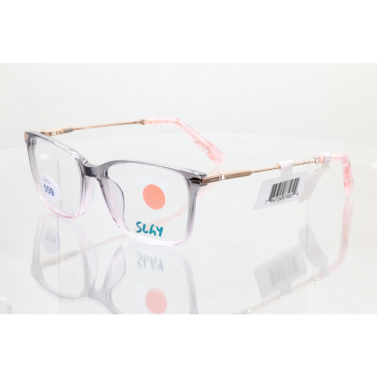 SLAY SL003 GRY gray/pink/gold eyeglass frames