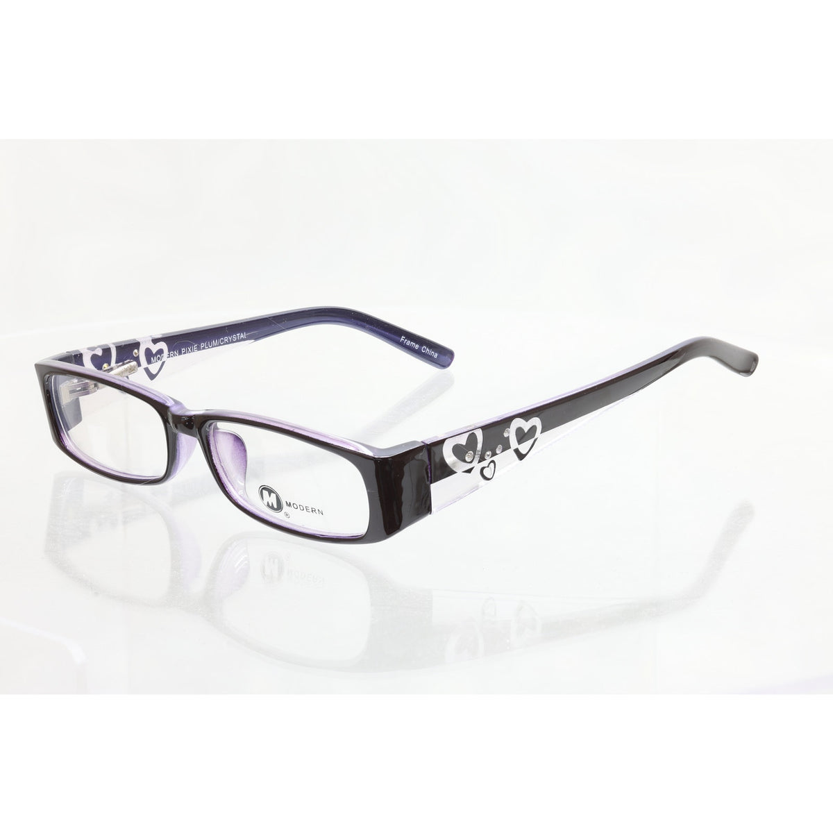 Modern Pixie Plum/Crystal 48-16-130mm Eyeglass FRAMES ONLY - NEW/WITHOUT TAGS