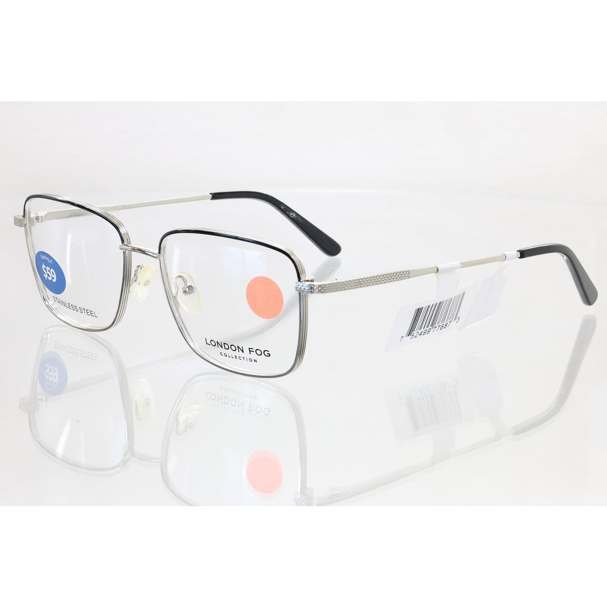 London Fog LF110 C1 silver/black eyeglass frames