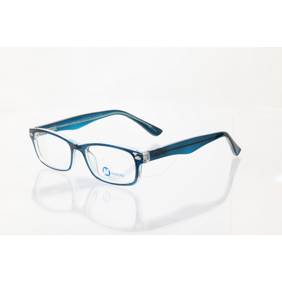 Modern Care Navy/Crystal 46-15-135mm Eyeglass FRAMES ONLY - NEW/WITHOUT TAGS