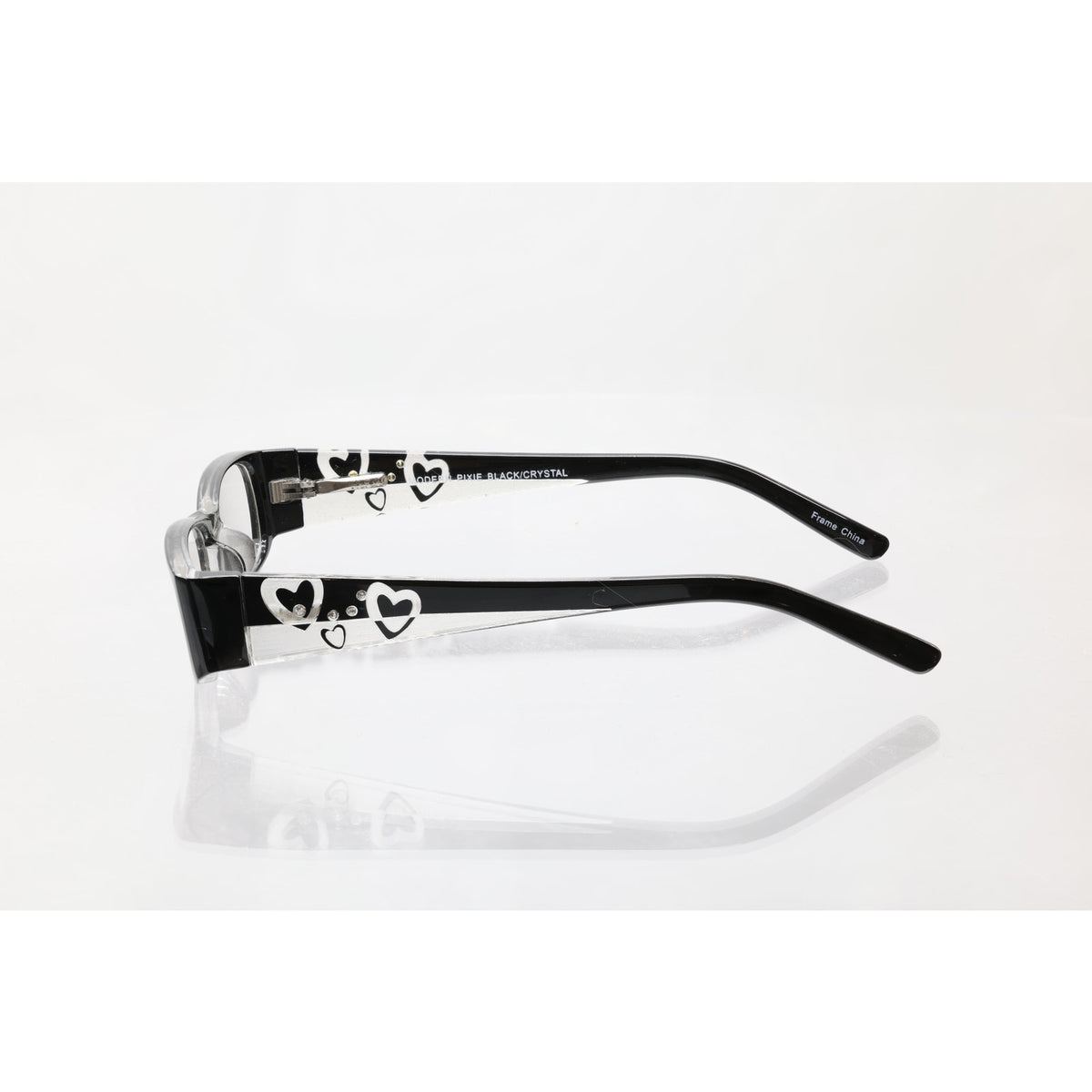 Modern Pixie Black/Crystal 48-16-130mm Eyeglass FRAMES ONLY - NEW/WITHOUT TAGS