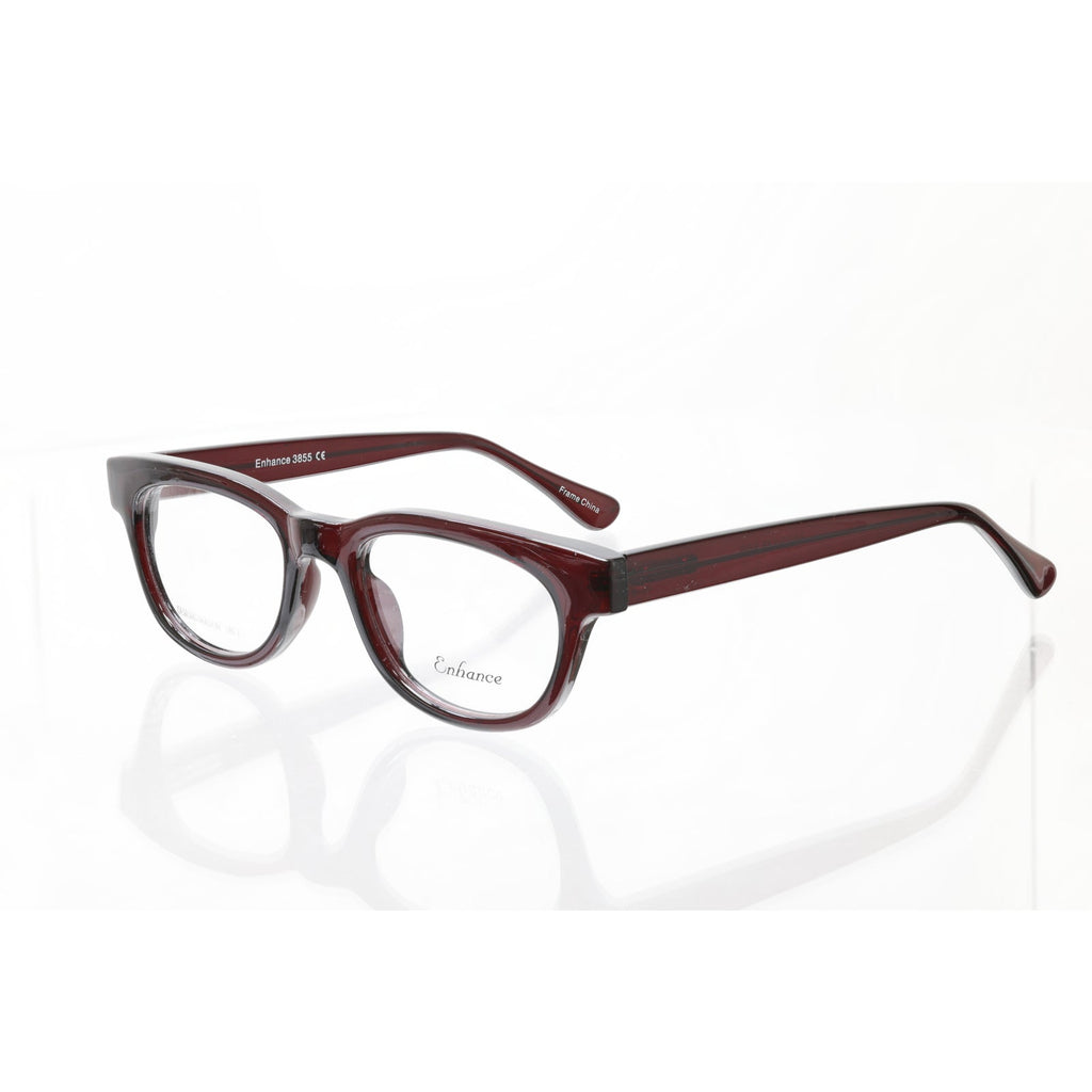 Enhance 3855 SBR dark red eyeglass frames