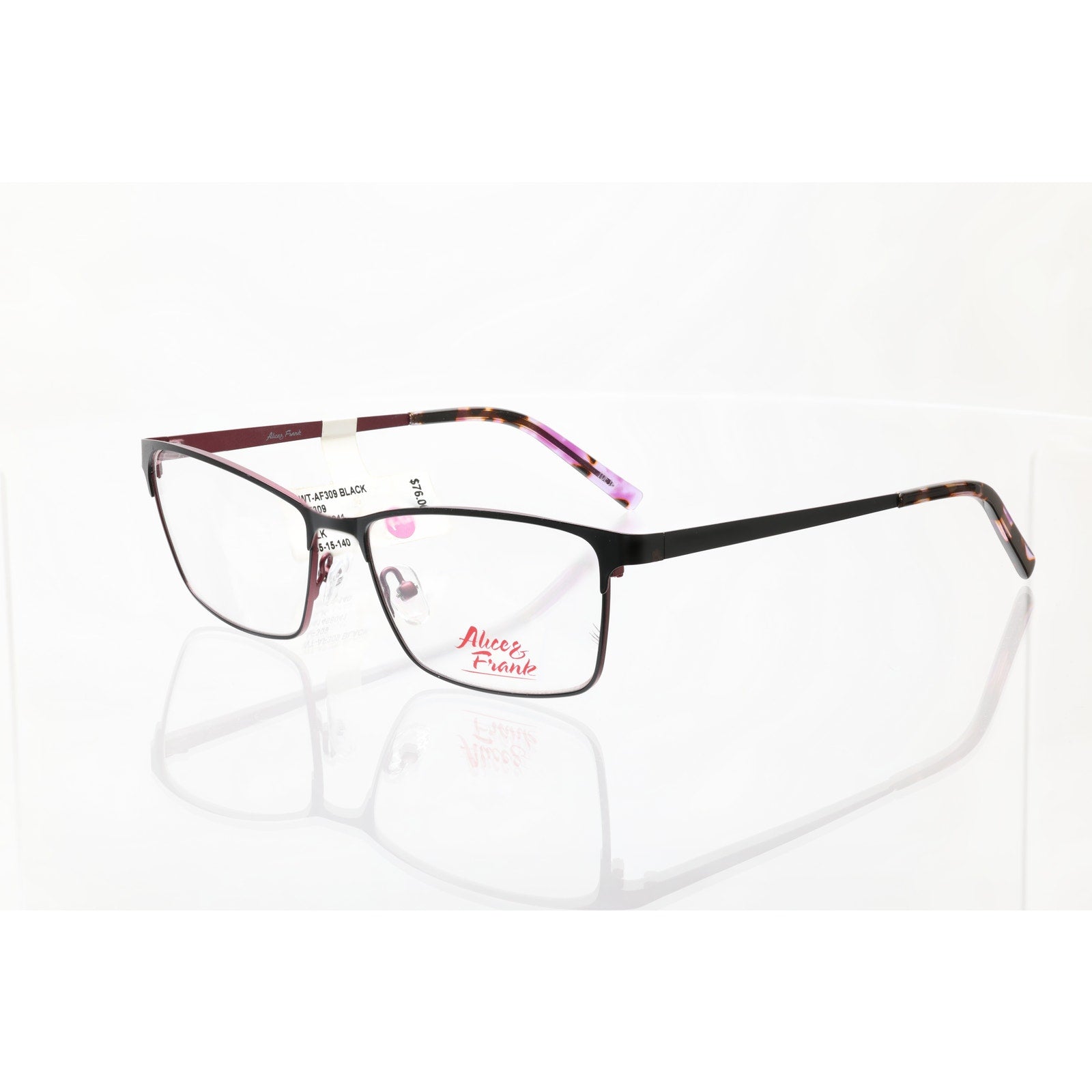 Alice & Frank AF309 BLK 55-15-140mm  Eyeglasses FRAMES ONLY - NEW CONDITION