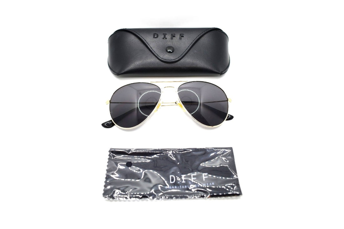 DIFF Cruz GD-GR186 58-16-145mm Aviator Sunglasses - GOOD CONDITION